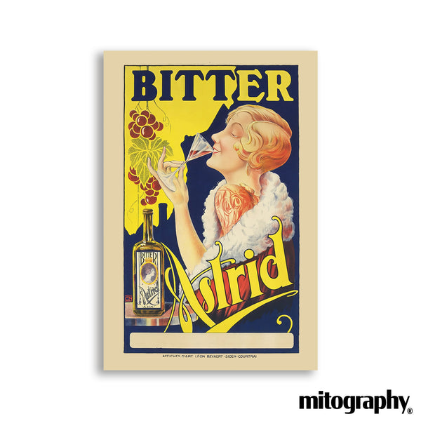 Vintage Bitter Astrid Poster – 1920s French Art Deco Advertising Print - HD Aluminum