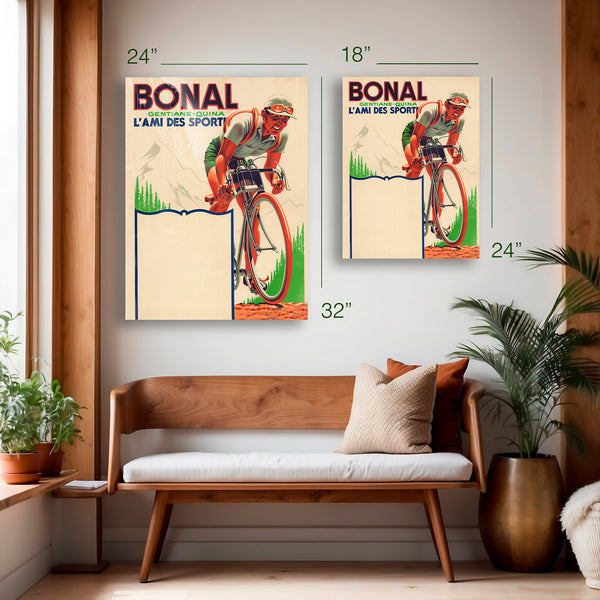 Bonal Gentiane-Quina “L’Ami des Sports” Cycling Poster (c.1930s) – HD Aluminum