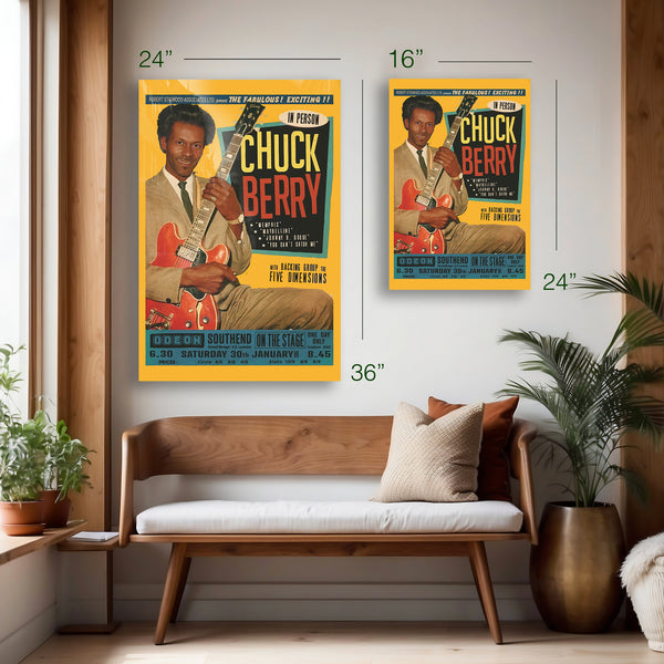 Chuck Berry 1965 Concert Poster – Odeon Southend Vintage Rock & Roll Print -  HD Aluminum