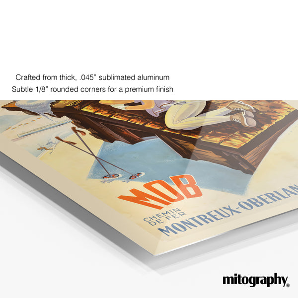 Montreux-Oberland Bernois MOB Ski Poster (c.1930s) – HD Aluminum
