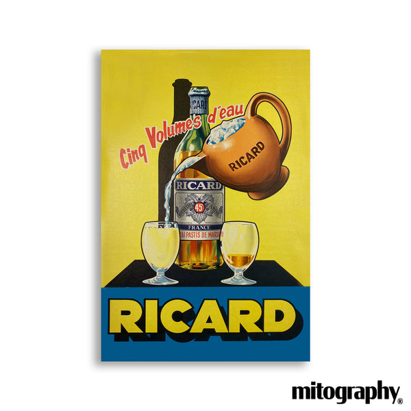 Ricard French Pastis Vintage Poster – Classic Yellow Advertising Wall Art | HD Aluminum
