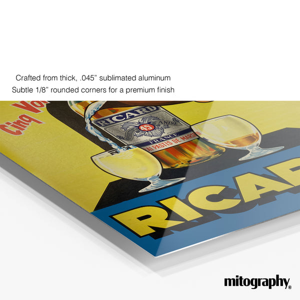 Ricard French Pastis Vintage Poster – Classic Yellow Advertising Wall Art | HD Aluminum