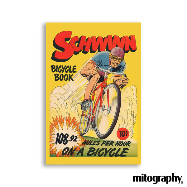 Schwinn Bicycle Book Vintage Poster – Retro Cycling Speed Wall Art - HD Aluminum