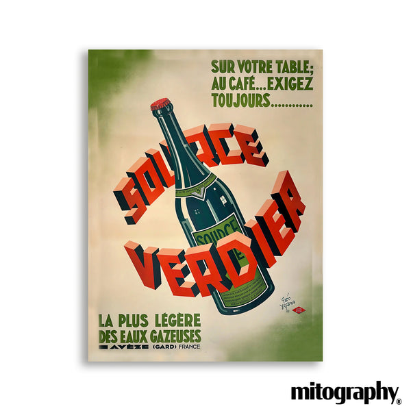 "Source Verdier" French Mineral Water Poster – HD Aluminum