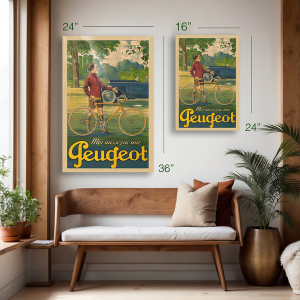 Vintage Peugeot Bicycle Poster – French Cycling Wall Art Print - HD Aluminum