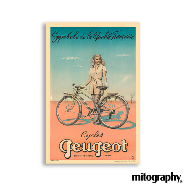 Vintage Peugeot Bicycle Poster – Retro French Cycling Wall Art - HD Aluminum