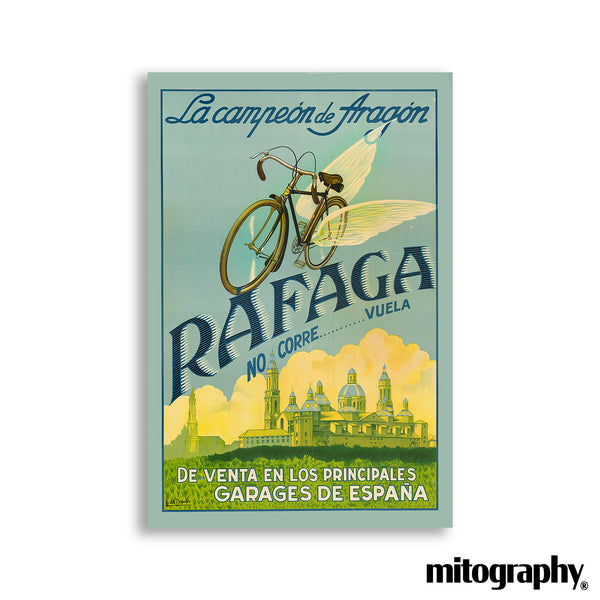 Vintage Ráfaga Bicycle Poster – Spanish Cycling Advertising Art - HD Aluminum