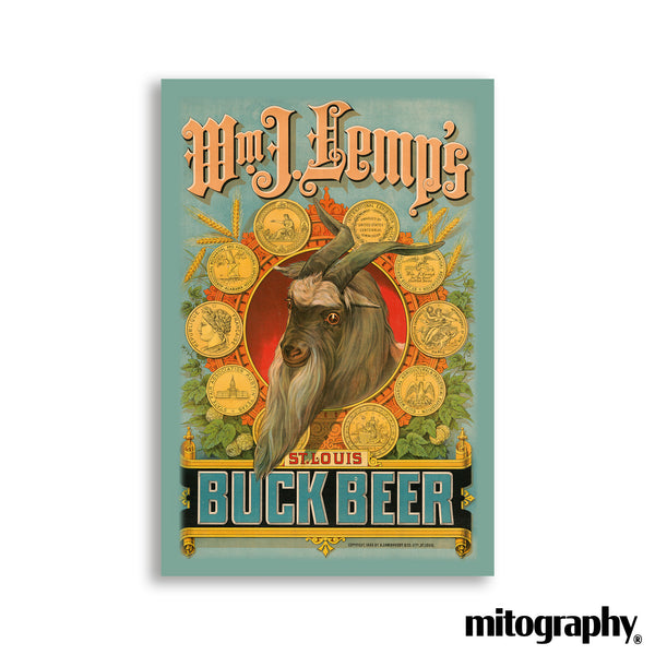 Wm. J. Lemp’s St. Louis Buck Beer Vintage Poster – Historic Brewery Wall Art – HD Aluminum