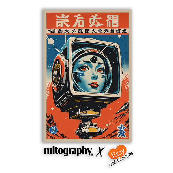 Retro Futuristic Space Woman - Mitography x Tailwood Products - HD Aluminum