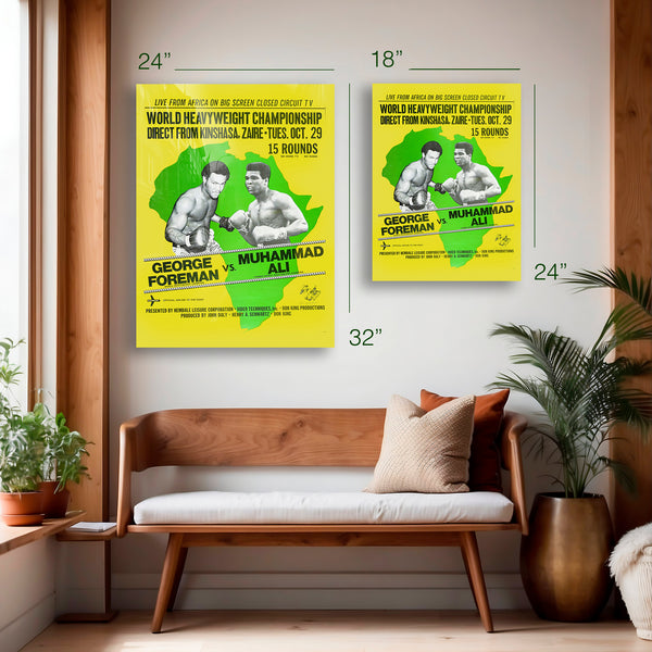 Ali vs. Foreman World Heavyweight Championship Fight Poster - HD Aluminum
