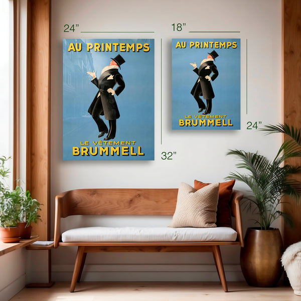 Au Printemps Brummell Poster c.1930 – French Art Deco Fashion Advertisement- HD Aluminum