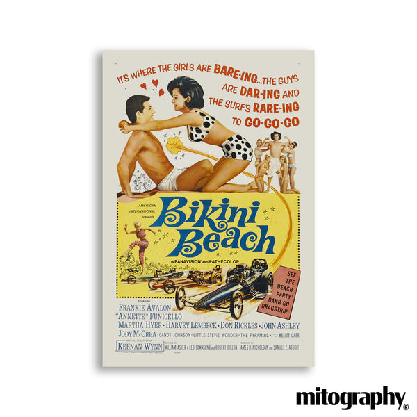 Bikini Beach – 1964 Frankie Avalon & Annette Funicello Movie Poster – HD Aluminum