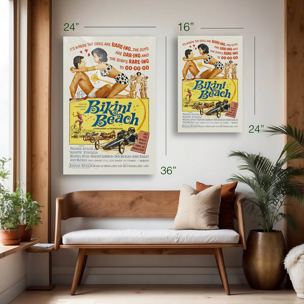 Bikini Beach – 1964 Frankie Avalon & Annette Funicello Movie Poster – HD Aluminum