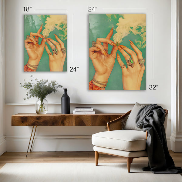 Bohemian Hands Rolling Rituals Wall Art – MITOGRAPHY x PtHouse Cannabis Print – HD Aluminum