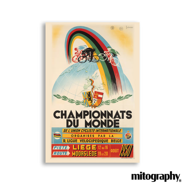 Championnats du Monde Cycling Poster (1950) – HD Aluminum