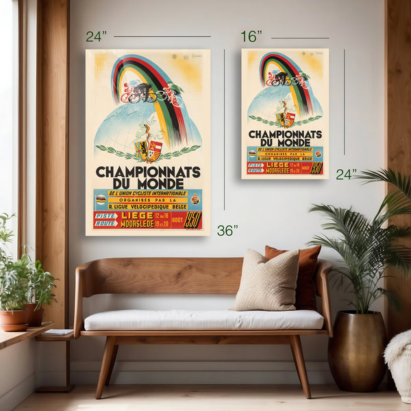Championnats du Monde Cycling Poster (1950) – HD Aluminum