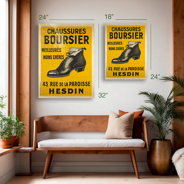 Chaussures Boursier French Shoe Ad - Vintage Hesdin Poster – HD Aluminum