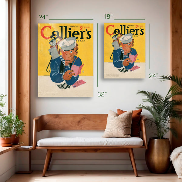 Collier’s Magazine January 28, 1939 Cover | HD Aluminum