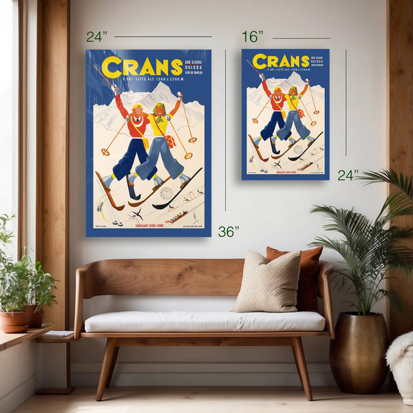 Crans-sur-Sierre Ski Resort Poster (c.1930s) – HD Aluminum