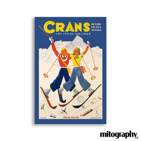 Crans-sur-Sierre Ski Resort Poster (c.1930s) – HD Aluminum