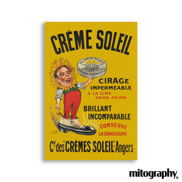 Crème Soleil Vintage French Shoe Polish Poster – Retro Advertising Wall Art - HD Aluminum