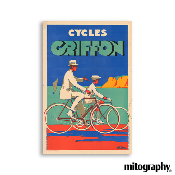 Cycles Griffon Vintage Bicycle Poster – French Art Deco Cycling Print - HD Aluminum