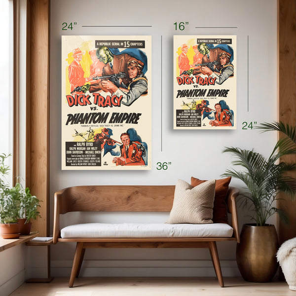 Dick Tracy vs. Phantom Empire – Vintage Serial Movie Poster Wall Art - HD Aluminum