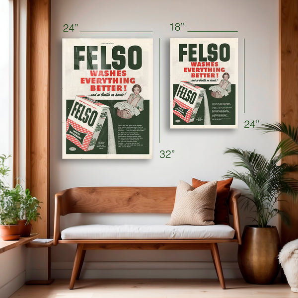 FELSO Detergent Vintage Advertisement c.1950s – HD Aluminum