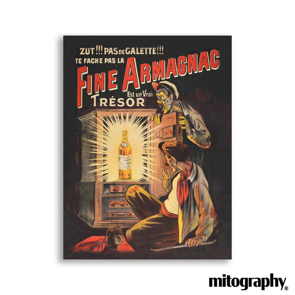 Fine Armagnac “Trésor” Poster (c.1930s) – HD Aluminum