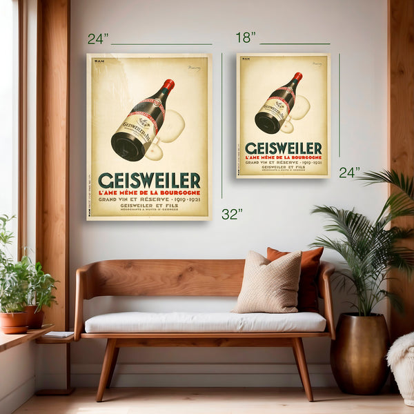 Geisweiler Burgundy Wine Poster (c.1920s) – HD Aluminum