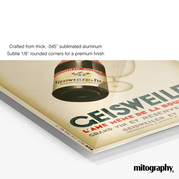 Geisweiler Burgundy Wine Poster (c.1920s) – HD Aluminum