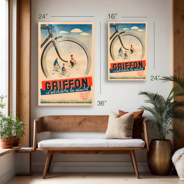 Griffon – La Bicyclette de Qualité – French Cycling Poster (c.1930s) – HD Aluminum