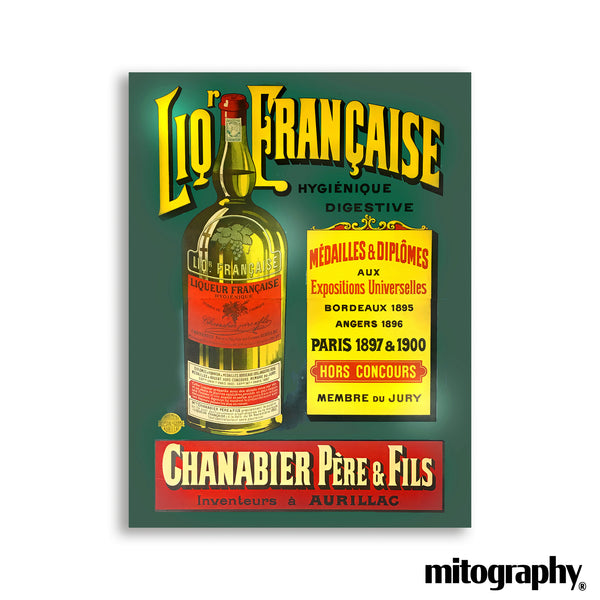 Liqueur Française Chanabier Père & Fils Poster (c.1900) – HD Aluminum