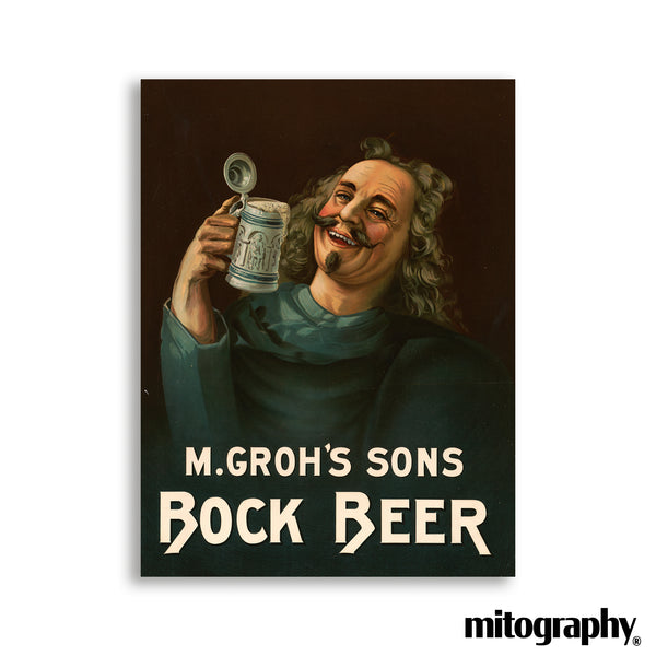 M. Groh’s Sons Bock Beer Vintage American Brewery Ad – HD Aluminum