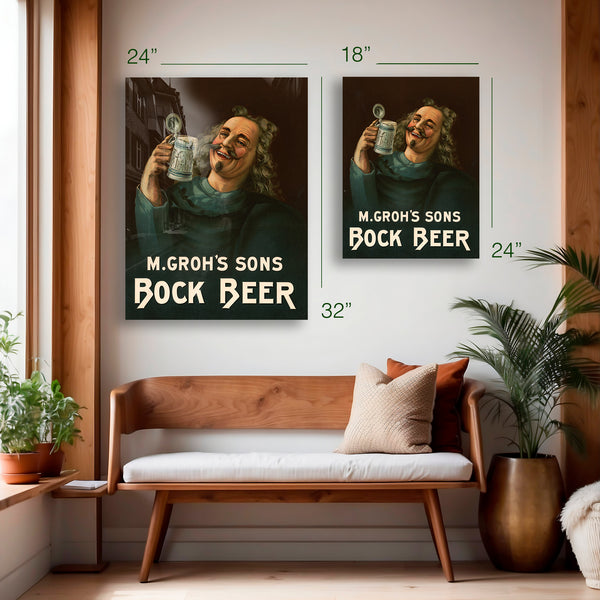 M. Groh’s Sons Bock Beer Vintage American Brewery Ad – HD Aluminum