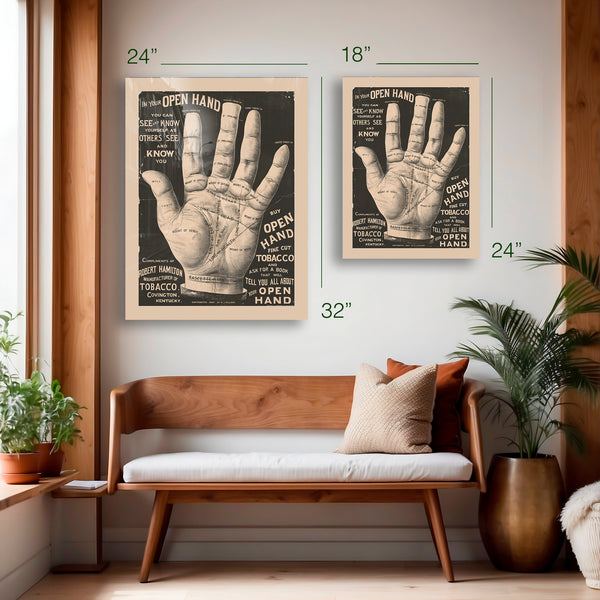 Open Hand Tobacco Poster (c.1890s) – HD Aluminum