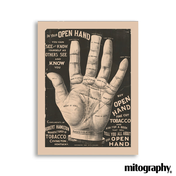 Open Hand Tobacco Poster (c.1890s) – HD Aluminum