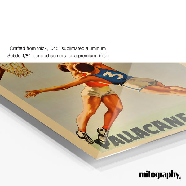 Pallacanestro – Italian Olympic Basketball Poster (1950s) – HD Aluminum
