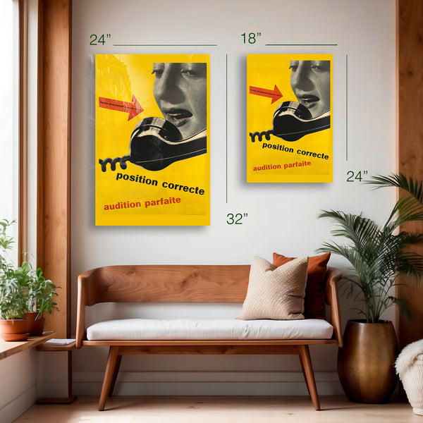 Position Correcte (French Telephone Poster, c.1950s) – HD Aluminum