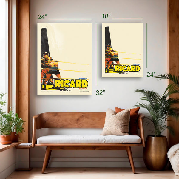 Ricard Anisette Boxing Poster C.1930s Vintage French Advertising – HD Aluminum
