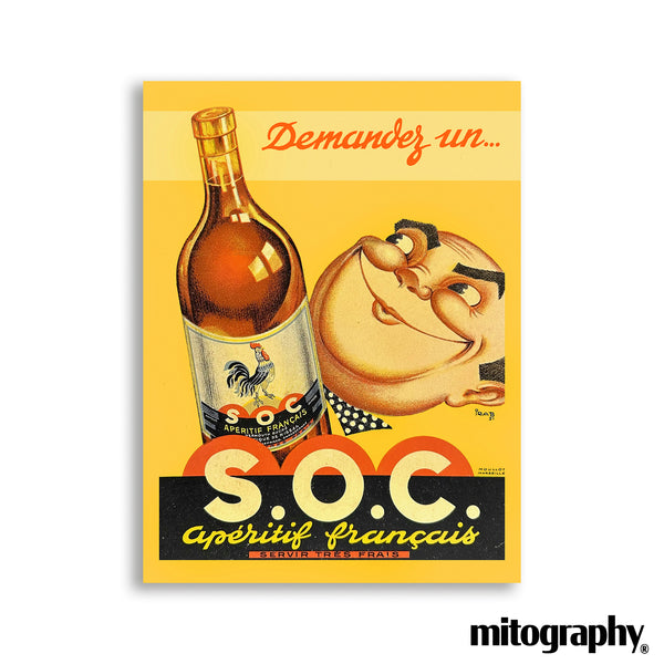 S.O.C. Apéritif Français Poster (c.1940s) – HD Aluminum