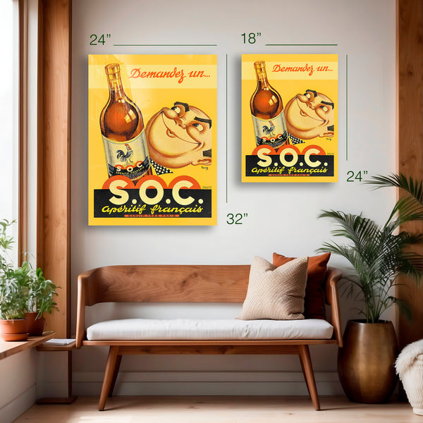 S.O.C. Apéritif Français Poster (c.1940s) – HD Aluminum