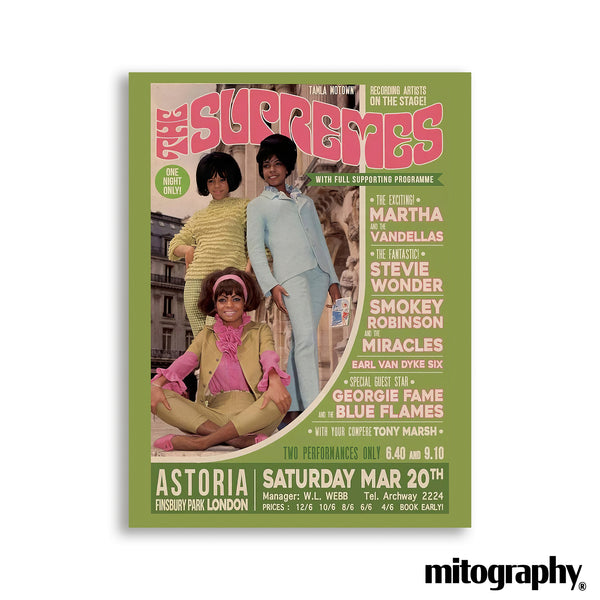 The Supremes at Astoria (1965 London Concert Poster) – HD Aluminum
