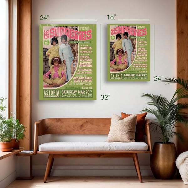 The Supremes at Astoria (1965 London Concert Poster) – HD Aluminum