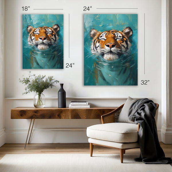 Tiger in The Water - Mitography x PrintasticWalls - HD Aluminum