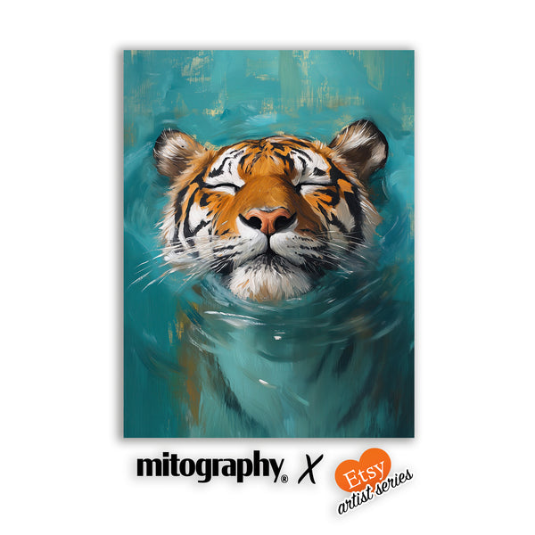 Tiger in The Water - Mitography x PrintasticWalls - HD Aluminum