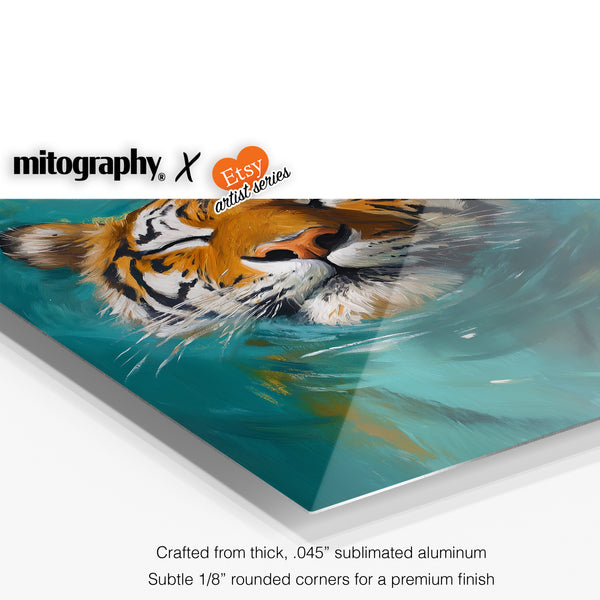 Tiger in The Water - Mitography x PrintasticWalls - HD Aluminum