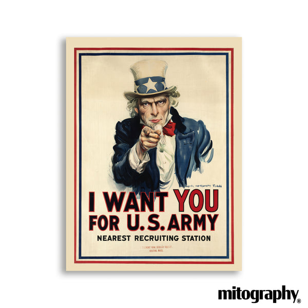 I Want YOU for U.S. Army - Uncle Sam WWI Poster c.1917 - HD Aluminum