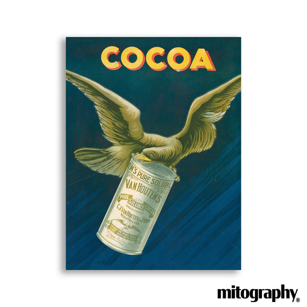Van Houten's Cocoa Wings Poster (c.1890s) – HD Aluminum