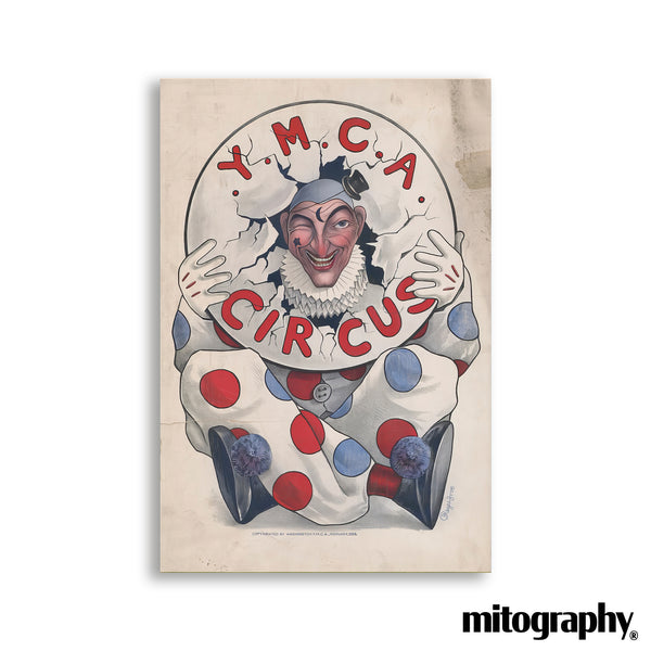 Y.M.C.A. Circus Clown Poster c.1909 – HD Aluminum
